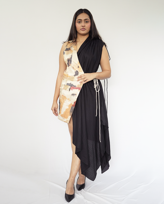 Half & Half dress - Brown Camo