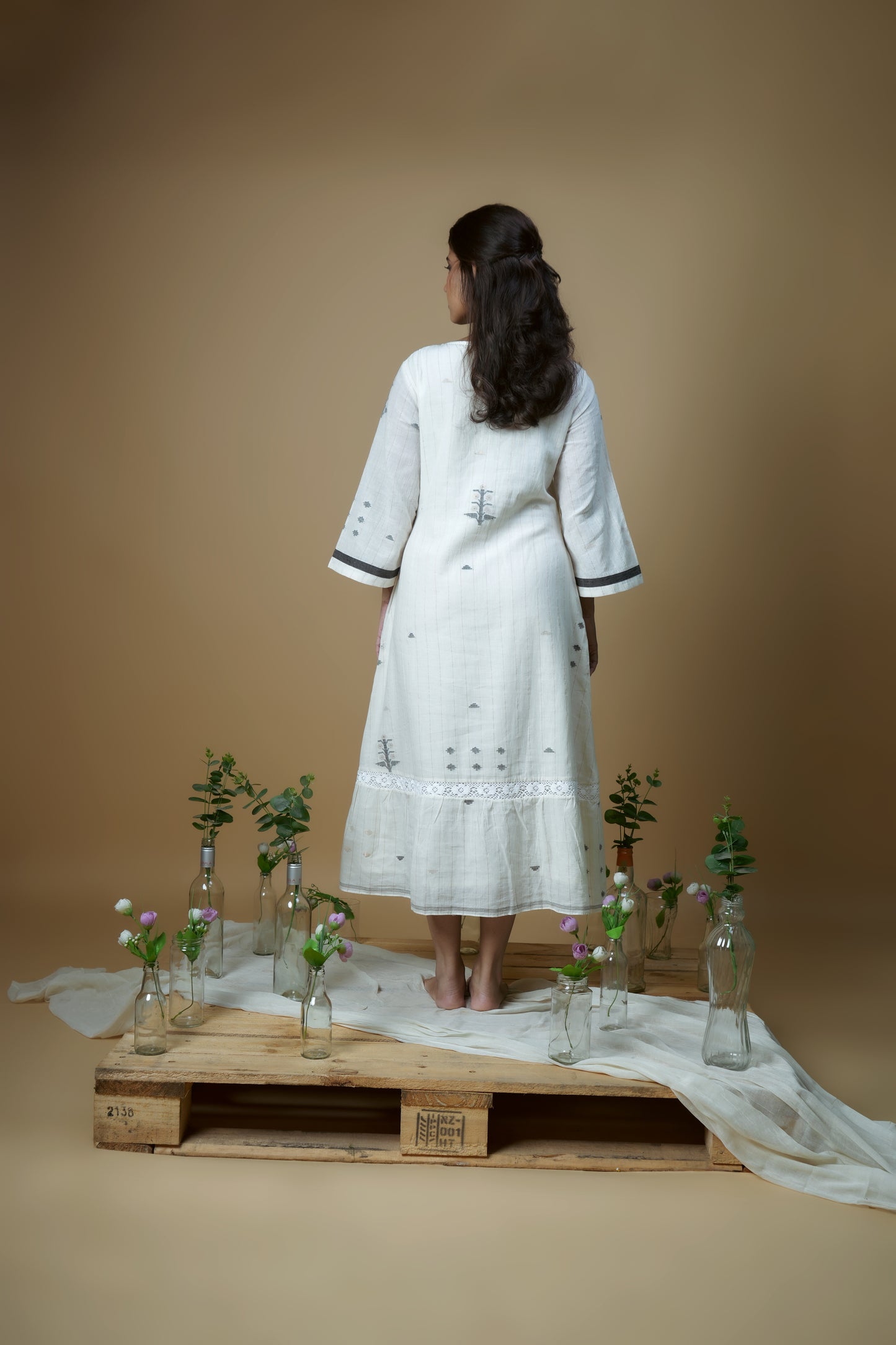 Off white Gaachphool Dress