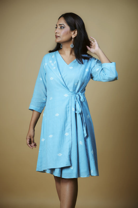 Rain Lapel V - Neck Dress