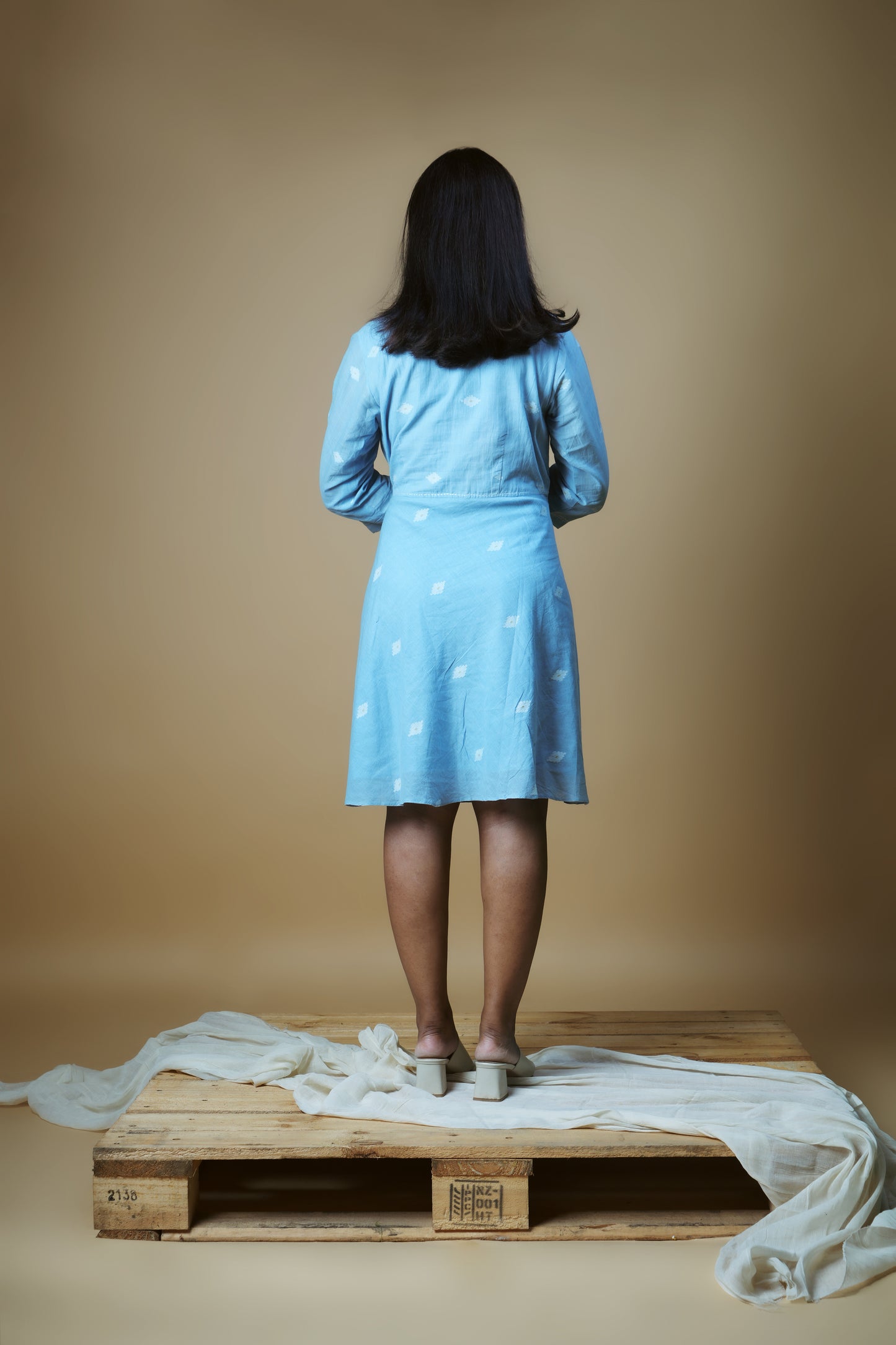 Rain Lapel V - Neck Dress