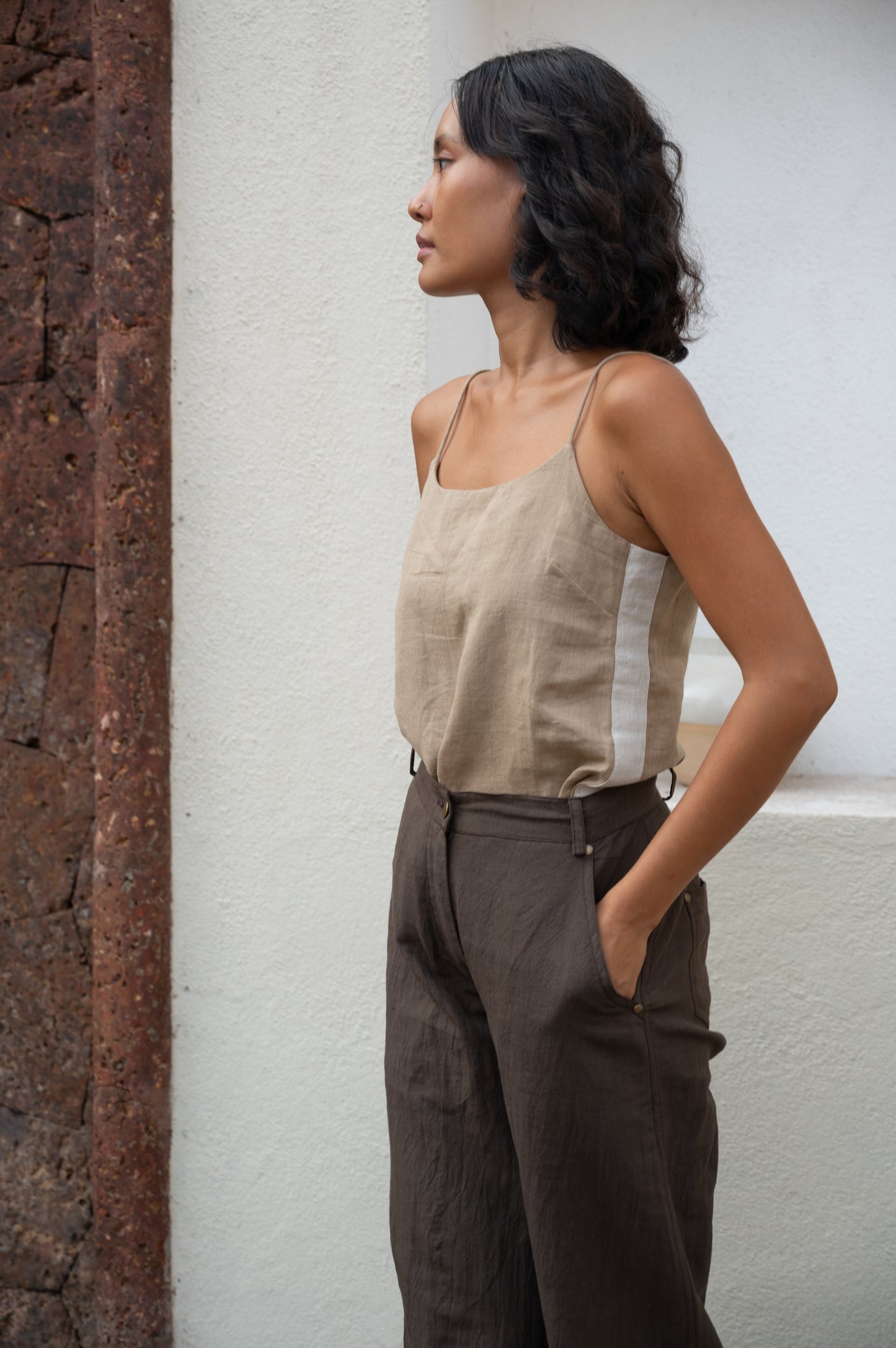 Como Strap Top - Khaki