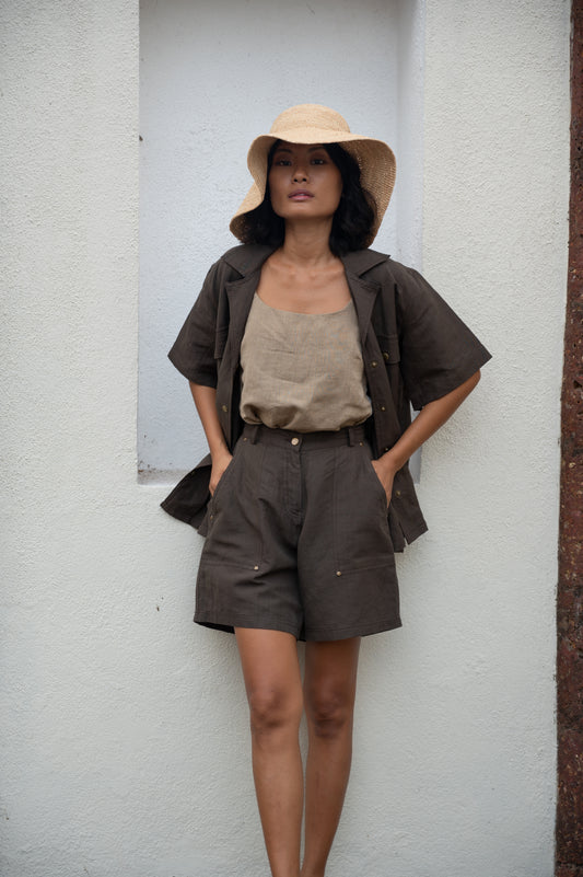 Amalfi Safari Shorts - Brown