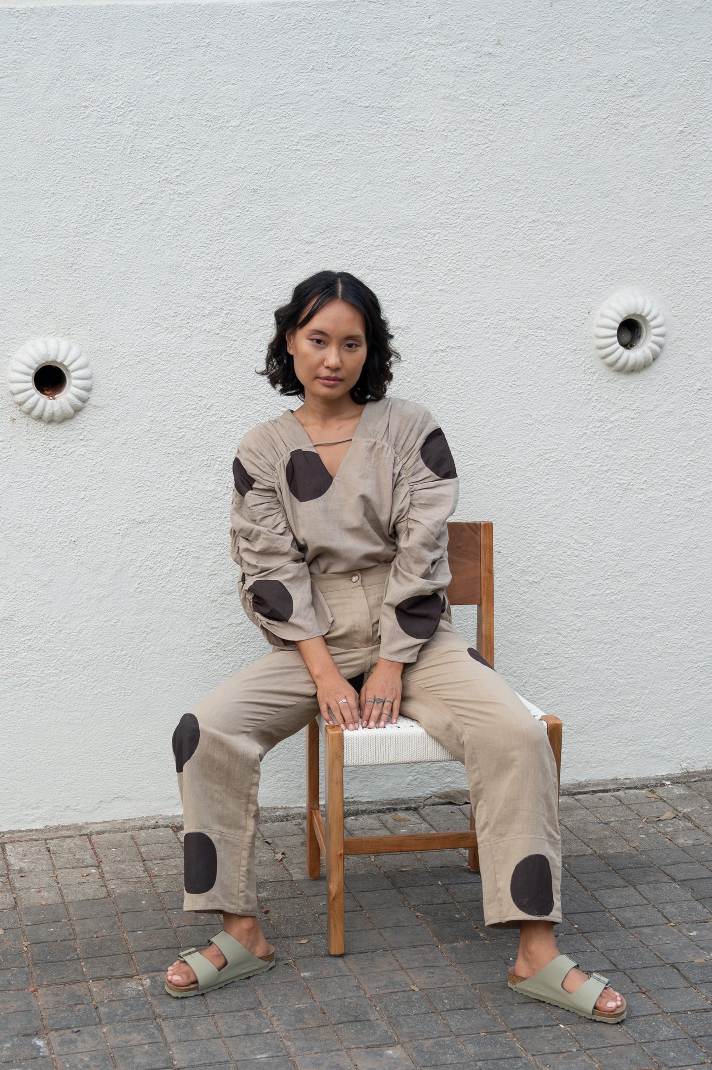 Serenity Pants - Khaki Printed