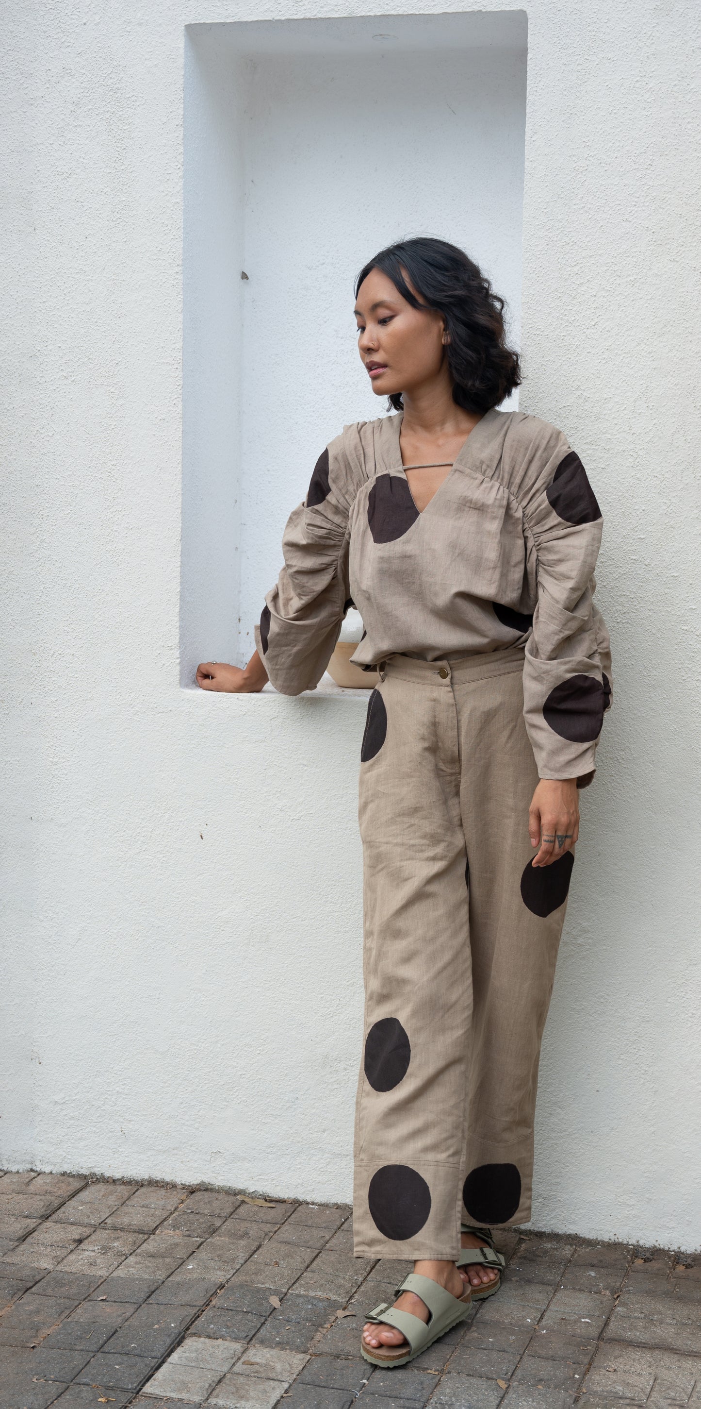Serenity Pants - Khaki Printed