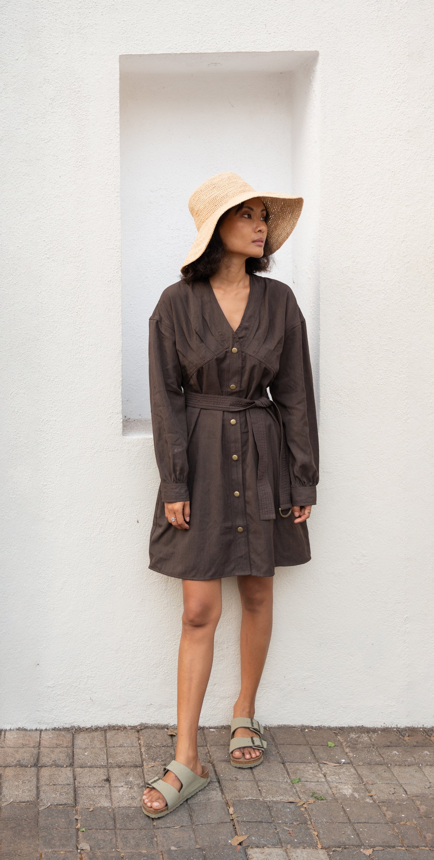 Brooklyn Shift Dress - Brown