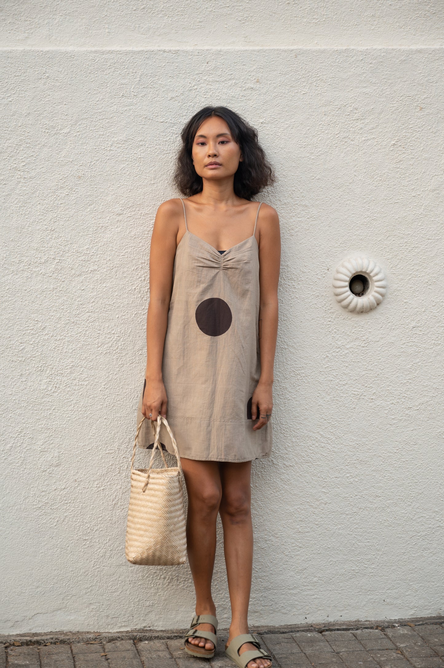 California Slip Dress - Khaki Printed