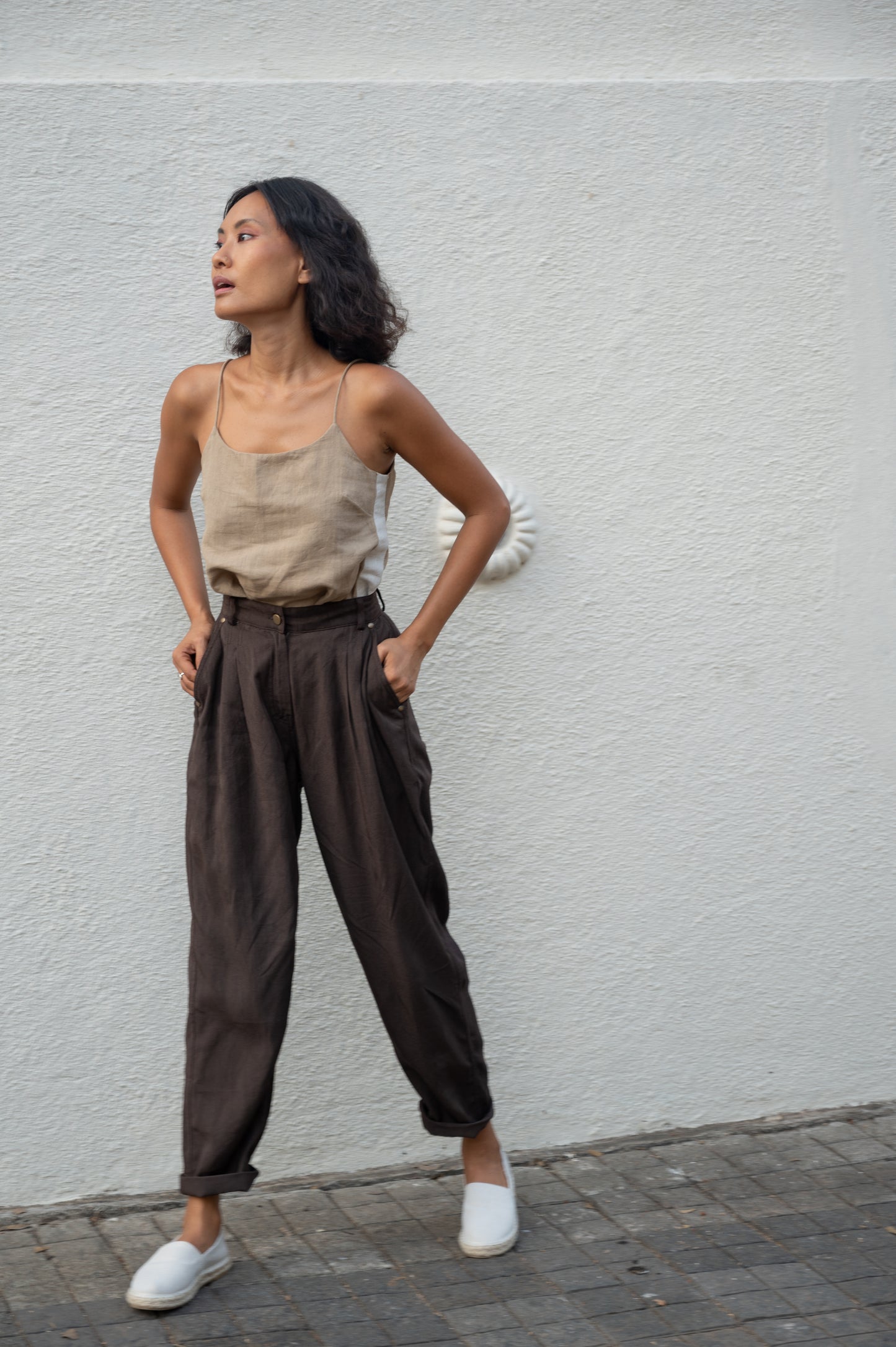 Como Strap Top - Khaki