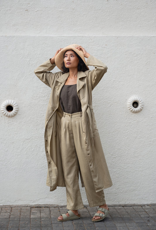 Summer Trench Coat - Khaki