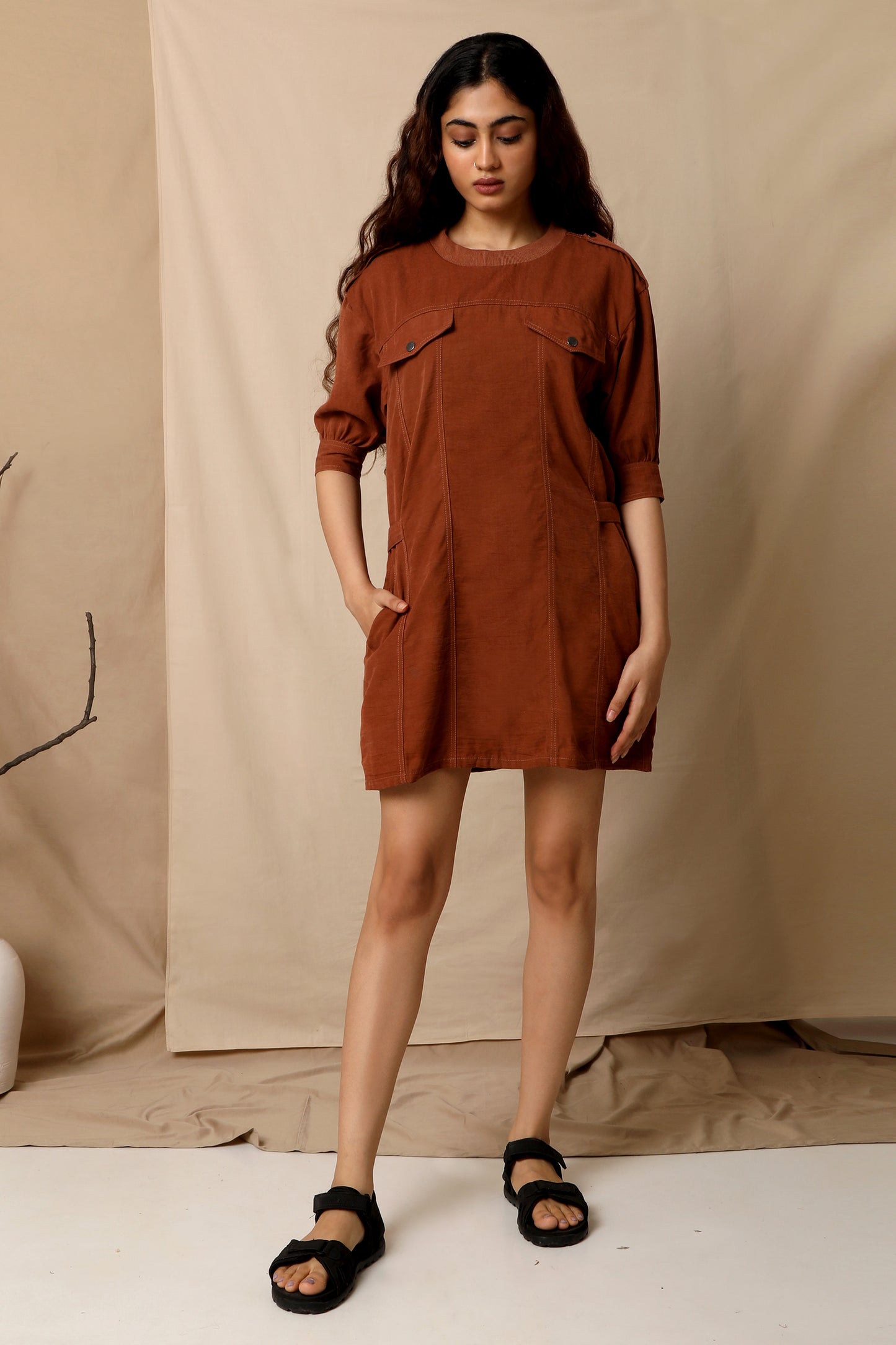 Himalayan Shirt Dress - Copper Brown