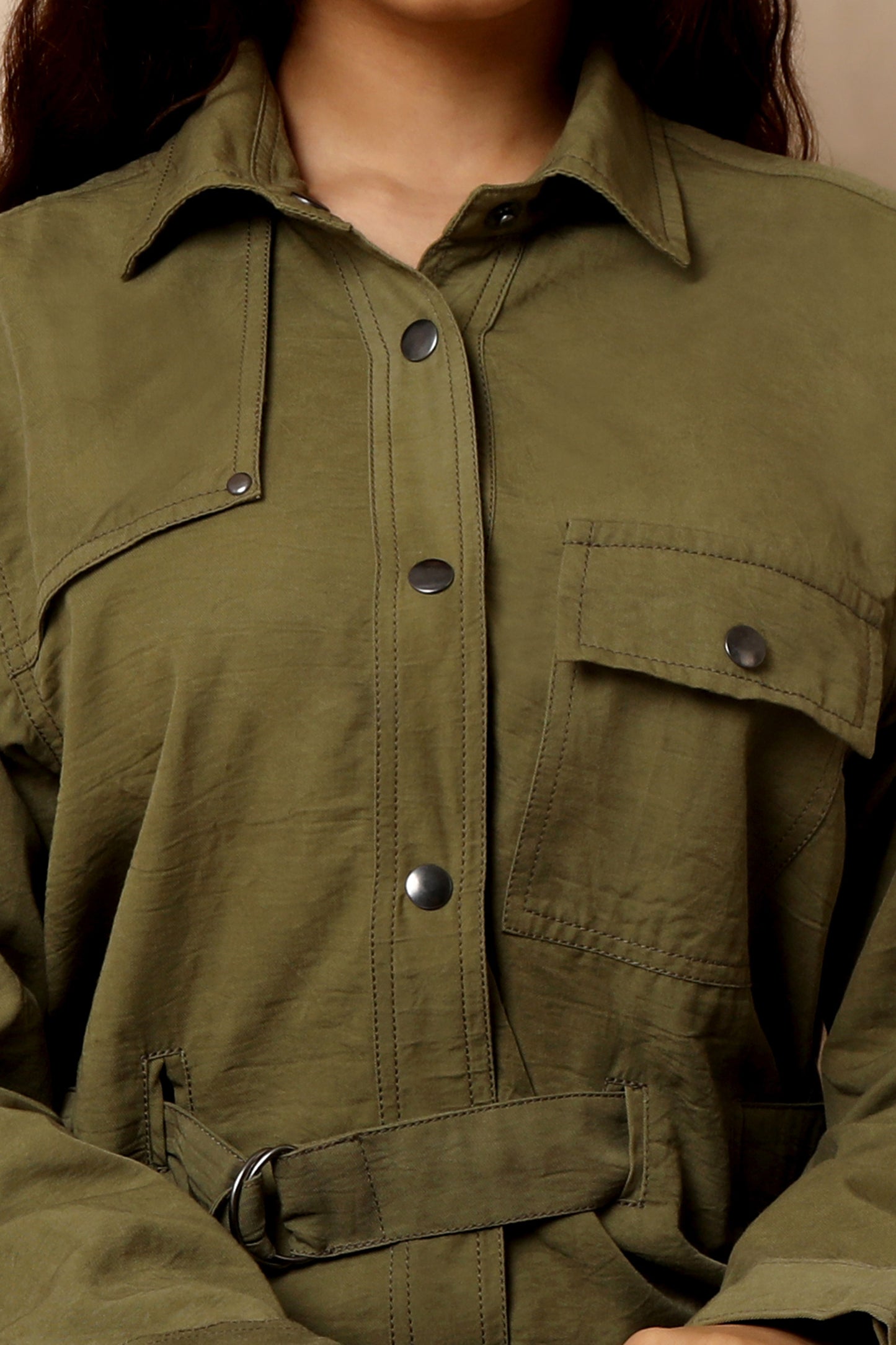 New Yorker Shirt Dress - Winter Moss