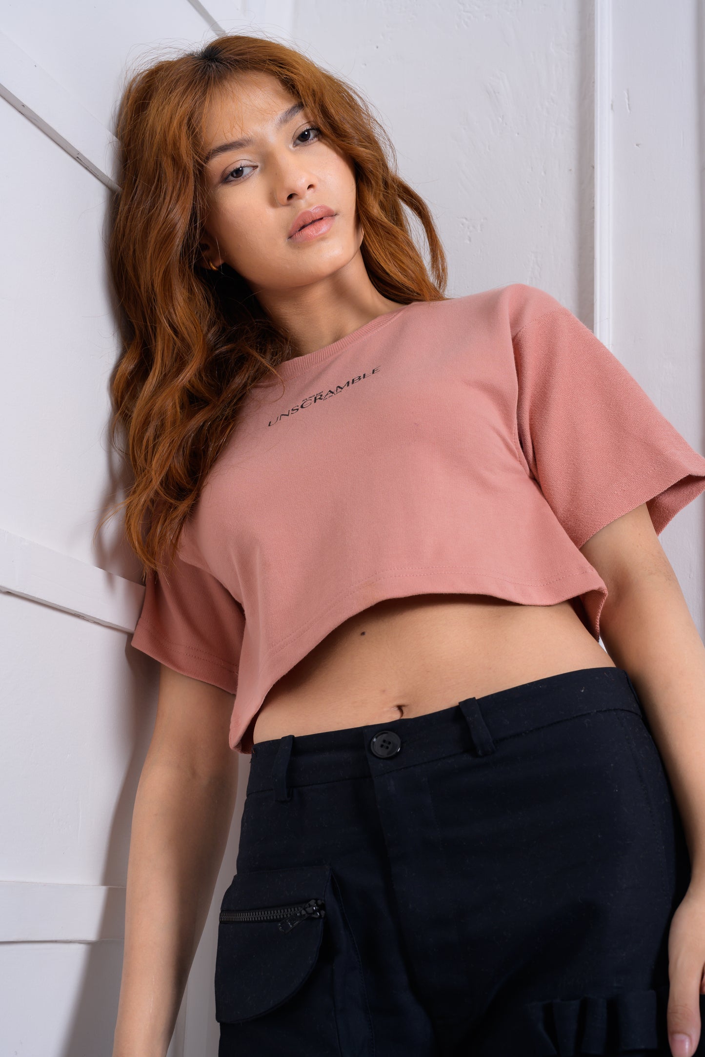 Half moon crop top - Peachy Pink
