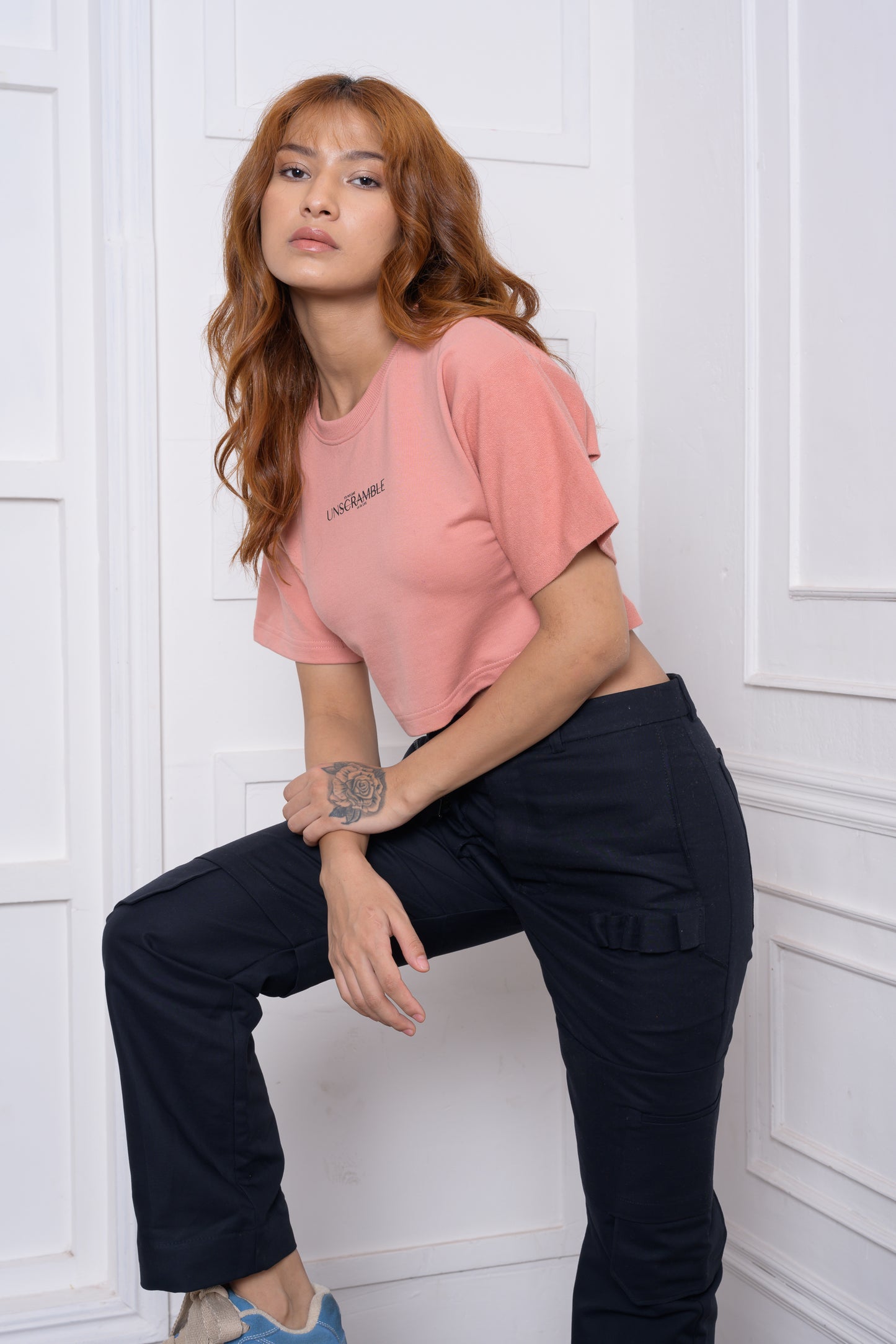 Half moon crop top - Peachy Pink