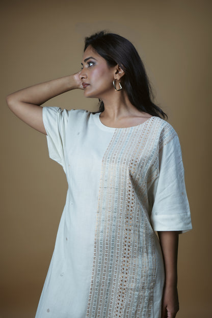 Back Button Shirt Dress - Zari Anchal