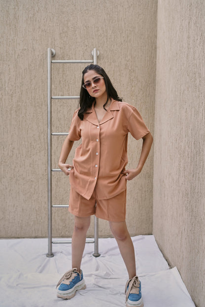 Resort shirt  - Peachy pink