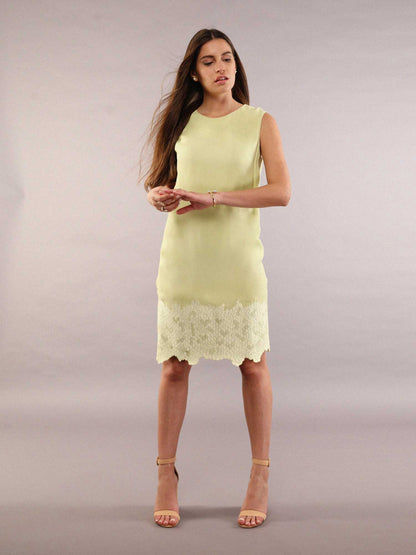 Lime green shift dress